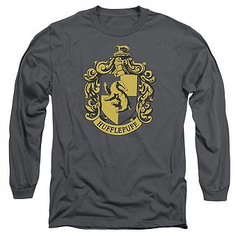 Harry Potter Hufflepuff Crest Long Sleeve Adult T-shirt