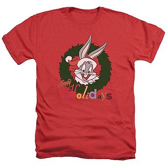 Looney Tunes Holiday Bunny Adult Heather T-shirt