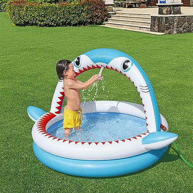 H2OGO! Sharktastic Kids Inflatable Sprinkler Play Pool