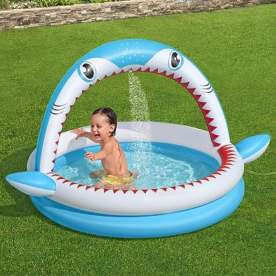 H2OGO! Sharktastic Kids Inflatable Sprinkler Play Pool