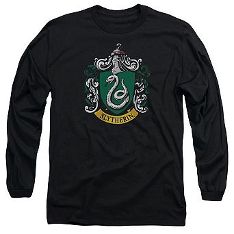 Harry Potter Slytherin Crest Long Sleeve Adult T-shirt