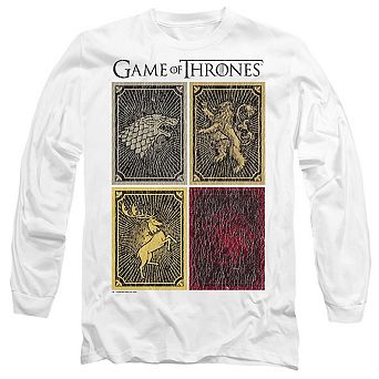 Game Of Thrones House Squares Long Sleeve Adult T-shirt