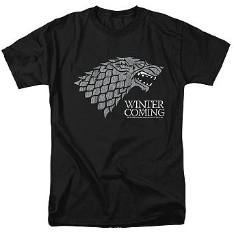 Game Of Thrones Stark Winter Is Coming On Black Short Sleeve Adult T-shirt