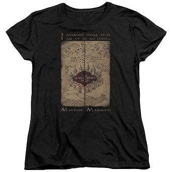 Harry Potter Marauders Map Words Short Sleeve Womens T-shirt