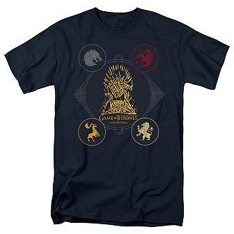 Game Of Thrones 4 Houses 4 The Throne Short Sleeve Adult T-shirt