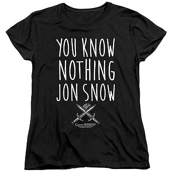 Game Of Thrones You Know Nothing Jon Snow Short Sleeve Women´s T-Shirt