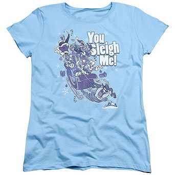 Looney Tunes You Sleigh Me Short Sleeve Womens T-shirt