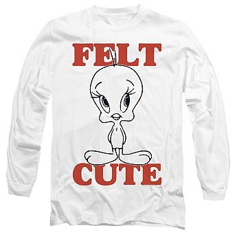 Looney Tunes Felt Cute Long Sleeve Adult T-shirt