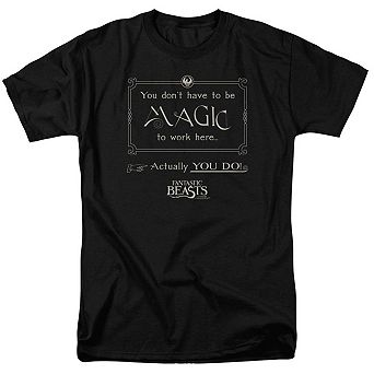 Fantastic Beasts Magic To Work Here Short Sleeve Adult T-shirt