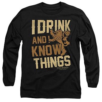 Game Of Thrones Know Things Long Sleeve Adult T-shirt