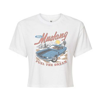 Juniors' Ford Mustang Fuel The Dream Cropped Tee