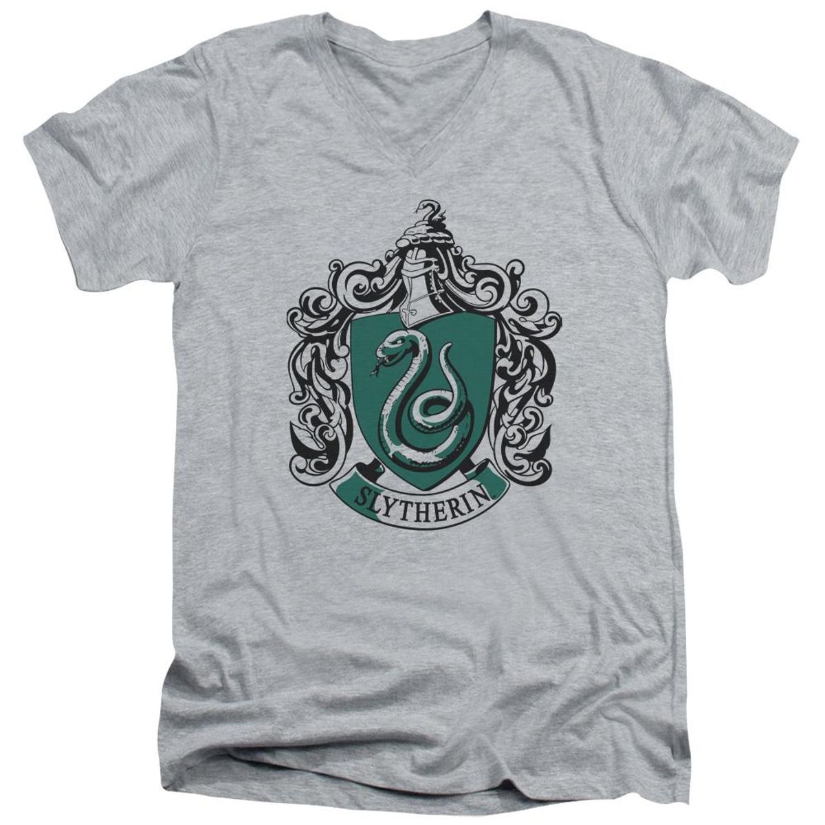 Maglietta Harry Potter Serpeverde (Slytherin) - Grigio Athletic Heather, 4XL (Tall) Plus Uomo