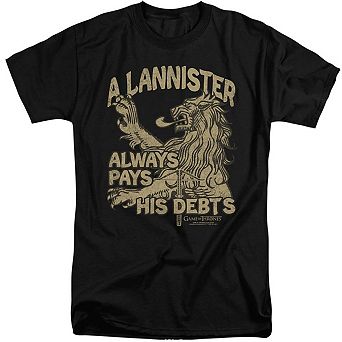 Game Of Thrones Debts Short Sleeve Adult Tall T-shirt