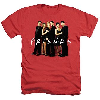 Friends Cast In Black Adult Heather T-shirt