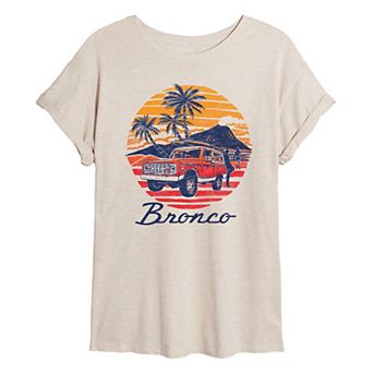 Juniors' Ford Bronco Sunset Oversized Tee