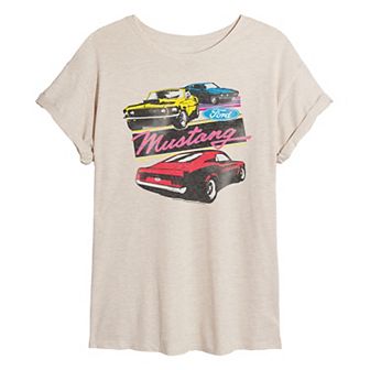 Juniors' Ford Mustangs Oversized Tee