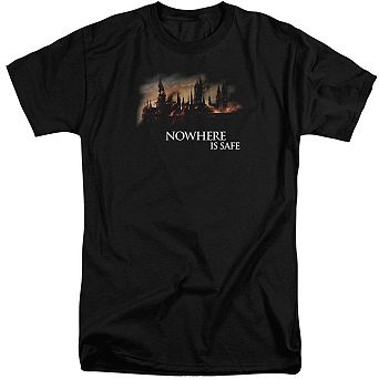 Harry Potter Burning Hogwarts Short Sleeve Adult Tall T-shirt