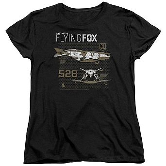 Justice League Movie Flying Fox Short Sleeve Womens T-shirt