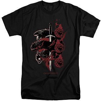 Game Of Thrones Targaryen Dragons Short Sleeve Adult Tall T-shirt