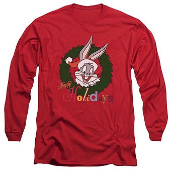 Looney Tunes Holiday Bunny Long Sleeve Adult T-shirt