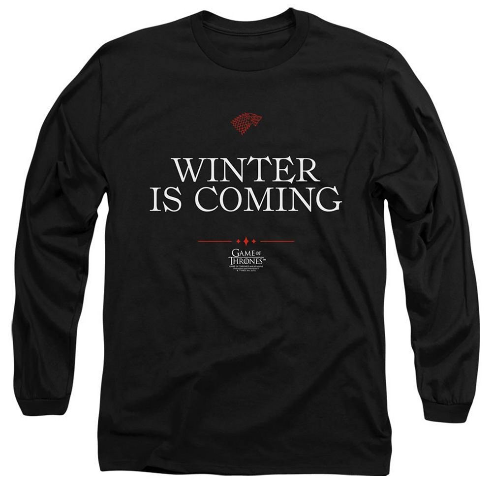 Game Of Thrones Winter Is Coming Text Long Sleeve Adult T-shirt