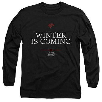 Game Of Thrones Winter Is Coming Text Long Sleeve Adult T-shirt
