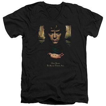 Lord Of The Rings Frodo One Ring Short Sleeve Adult V Neck T-shirt