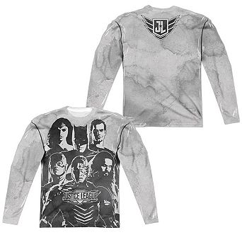 Justice League Movie The League Long Sleeve Adult Poly Crew T-shirt