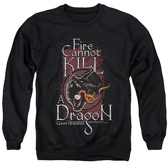 Game Of Thrones Fire Cannot Kill A Dragon Adult Crewneck Sweatshirt