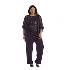 R&M Richards Womens Glitter 2PC Pant Suit Black 6 