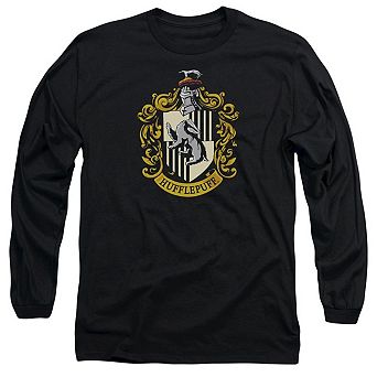 Harry Potter Hufflepuff Crest Long Sleeve Adult T-shirt