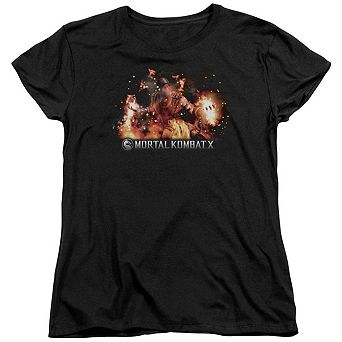 Mortal Kombat X Scorpio Flames Short Sleeve Womens T-shirt