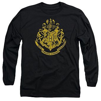 Harry Potter Hogwarts Crest Long Sleeve Adult T-shirt