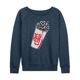Women's Diet Coke Heart Bubbles French Terry Long Sleeve Tee