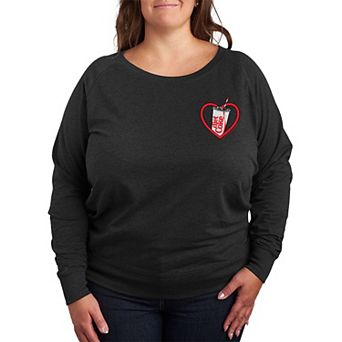 Plus Size Diet Coke Heart French Terry Long Sleeve Tee