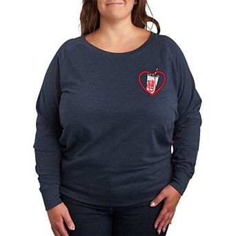 Plus Size Diet Coke Heart French Terry Long Sleeve Tee