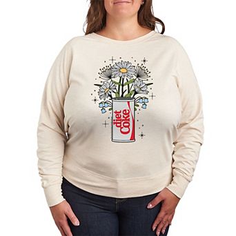Plus Size Diet Coke Flowers French Terry Long Sleeve Tee