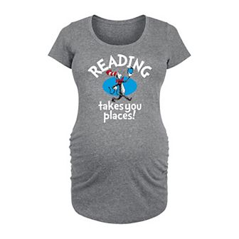 Maternity Dr. Seuss Reading Takes You Places Graphic Tee