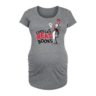 Maternity Dr. Seuss Cool Cats Read Books Graphic Tee