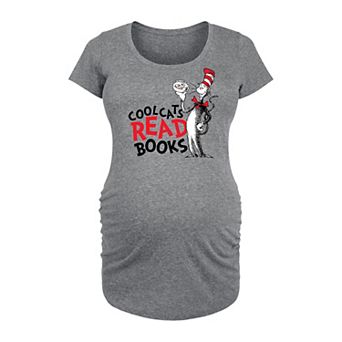 Maternity Dr. Seuss Cool Cats Read Books Graphic Tee