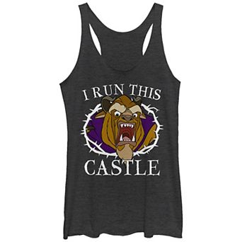 Juniors' Beauty And The Beast I Run This Castle Tri-Blend Racerback Graphic Tank Top