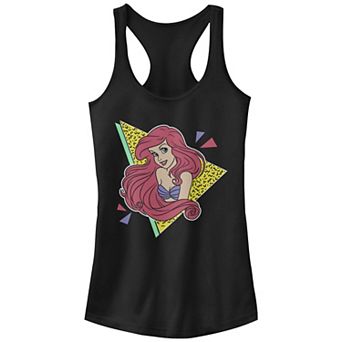 Juniors' The Little Mermaid Ariel 80's Style Portrait Racerback Graphic Tank Top