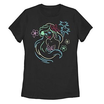 Juniors' The Little Mermaid Ariel Line Art Graphic Tee