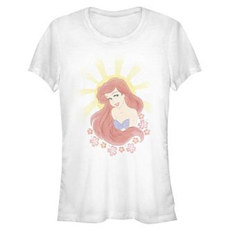 Juniors' The Little Mermaid Ariel Sun Portrait Graphic Tee