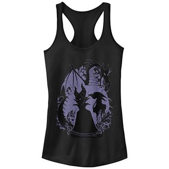 Juniors' Sleeping Beauty Maleficent Dragon Poster Racerback Graphic Tank Top