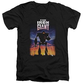 Iron Giant Poster Short Sleeve Adult V Neck T-shirt