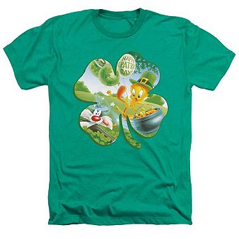 Looney Tunes Tweety Shamrock Adult Heather T-shirt