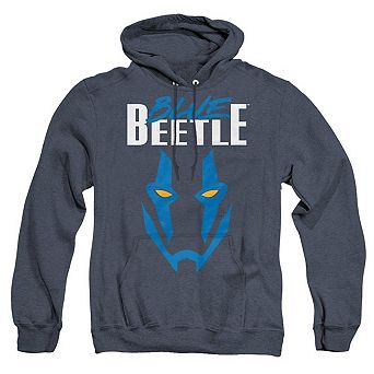 Blue Beetle Mask Adult Heather Hoodie