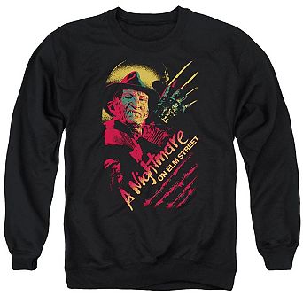 Nightmare On Elm Street Freddy Claws Adult Crewneck Sweatshirt