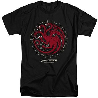 Game Of Thrones Targaryen Burst Sigil Short Sleeve Adult Tall T-shirt